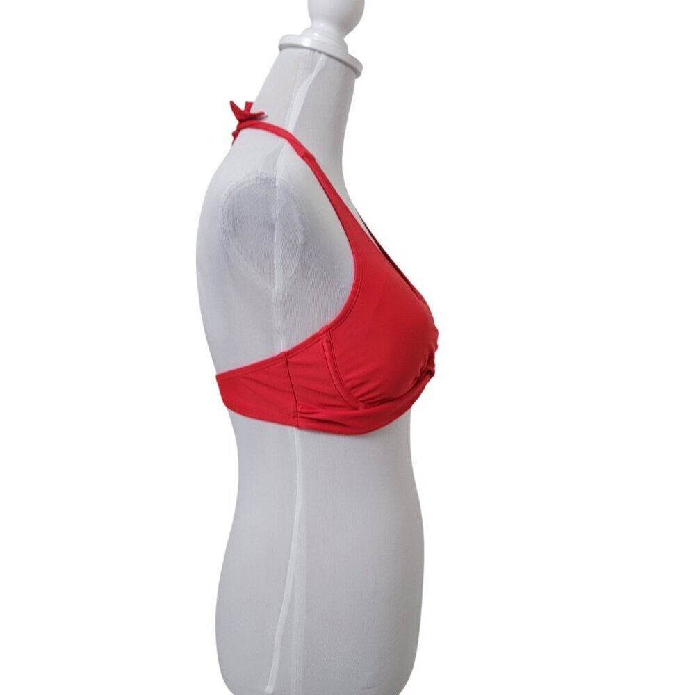 Athleta Size 36 B/C Red Bikini Top with Twist Front, Back Clasp and Underwire - Picture 6 of 10